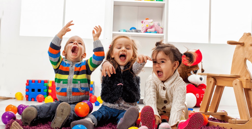 3 children playing in excel daycare (child's play daycare)